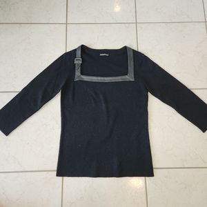 Knit black 3/4 sleeve top